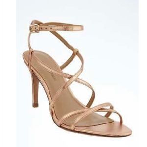 NIB Banana Republic Rose Gold Strappy Sandal Heels